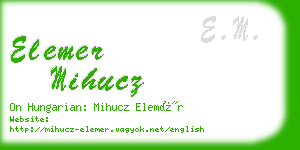 elemer mihucz business card